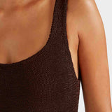 Square Neck Swimsuit - Metallic Chocolate