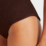 Square Neck Swimsuit - Metallic Chocolate