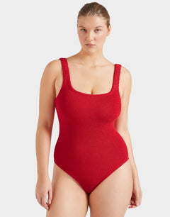 Hunza G Coverage Square Neck Swimsuit - Red - Simply Beach UK
