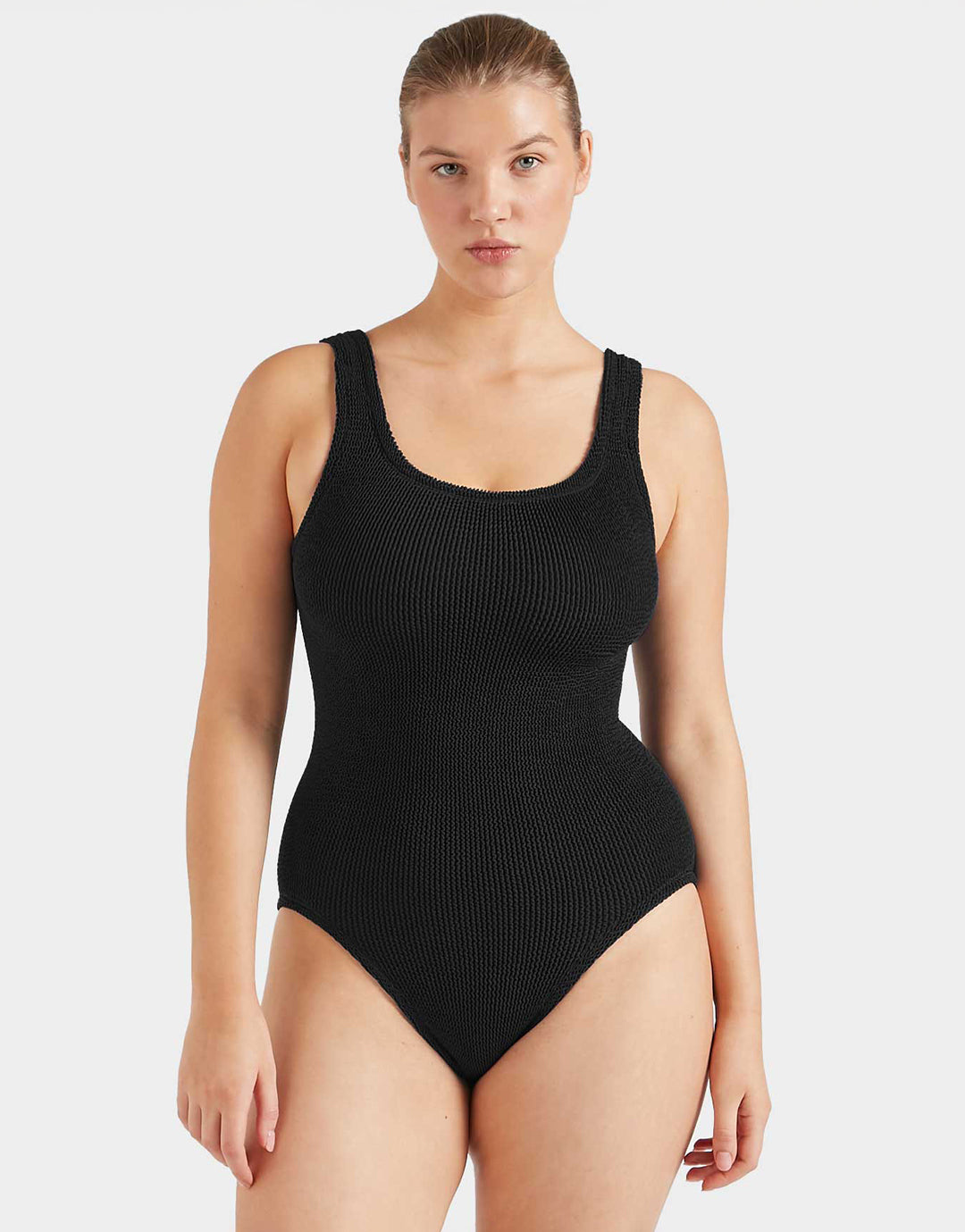 Hunza G Coverage Square Neck Swimsuit - Black - Simply Beach UK