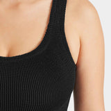 Hunza G Coverage Square Neck Swimsuit - Black - Simply Beach UK