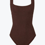 Hunza G Coverage Square Neck Swimsuit - Metallic Chocolate - Simply Beach UK