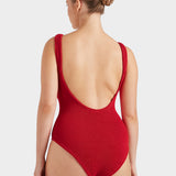 Hunza G Coverage Square Neck Swimsuit - Red - Simply Beach UK