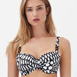Dots Balcony Bikini Top - Black and White - Simply Beach UK