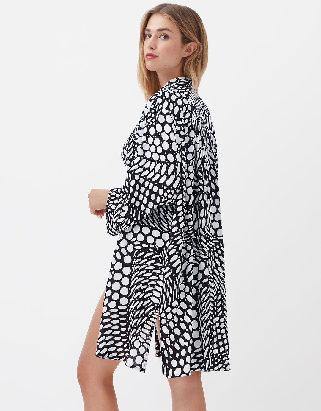 Dots Beach Shirt - Black and White - Simply Beach UK