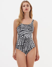 Nuria Ferrer Dots High Front Swimsuit - Black and White - Simply Beach UK