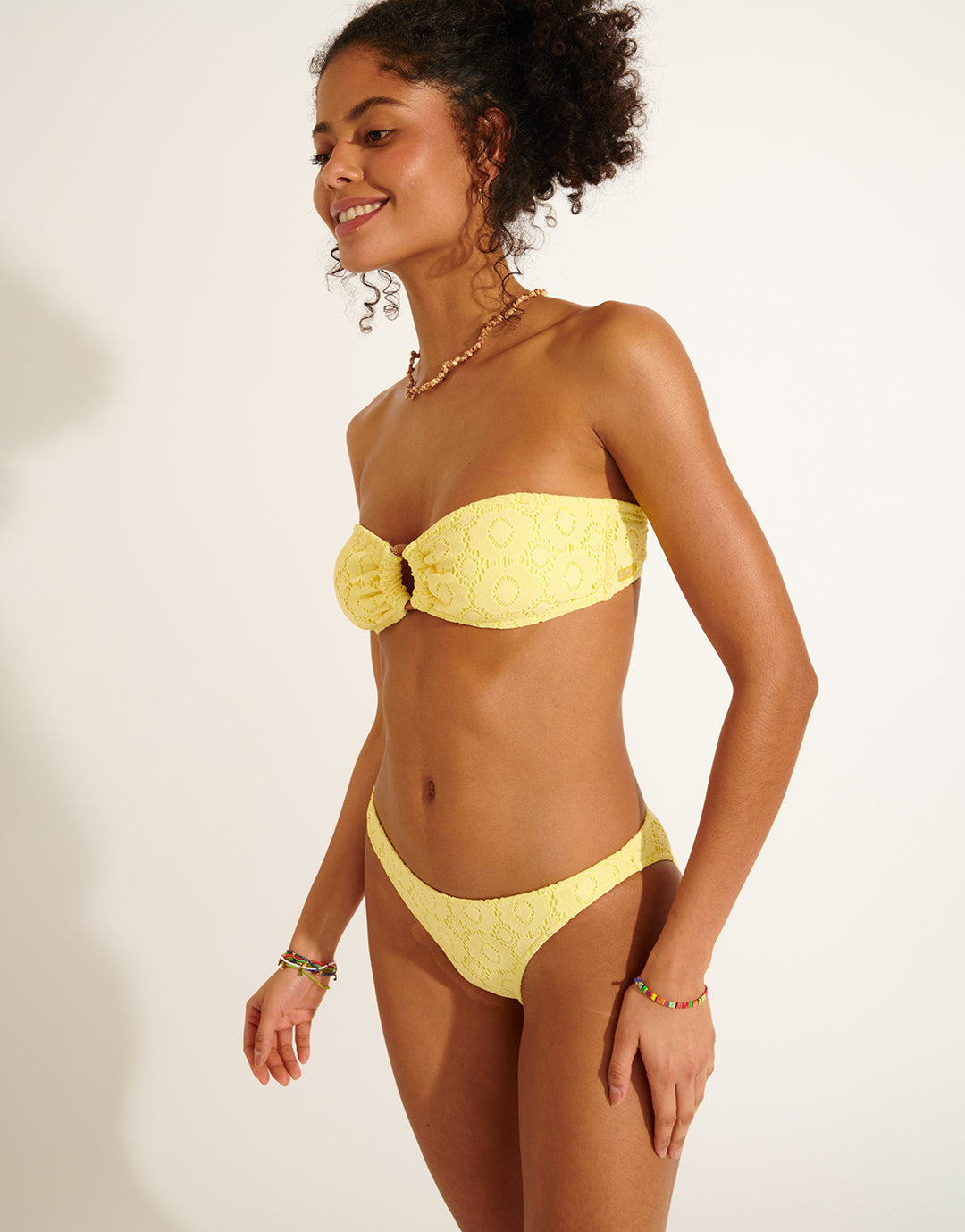 Sun Lace Aleria Bikini Pant - Yellow - Simply Beach UK