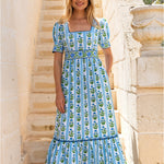 Evelyn Dress - Sky Lily Stripe - Simply Beach UK