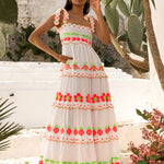 Athens Dress - Neon Fruit Embroidery - Simply Beach UK