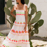 Athens Dress - Neon Fruit Embroidery - Simply Beach UK