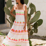 Athens Dress - Neon Fruit Embroidery - Simply Beach UK