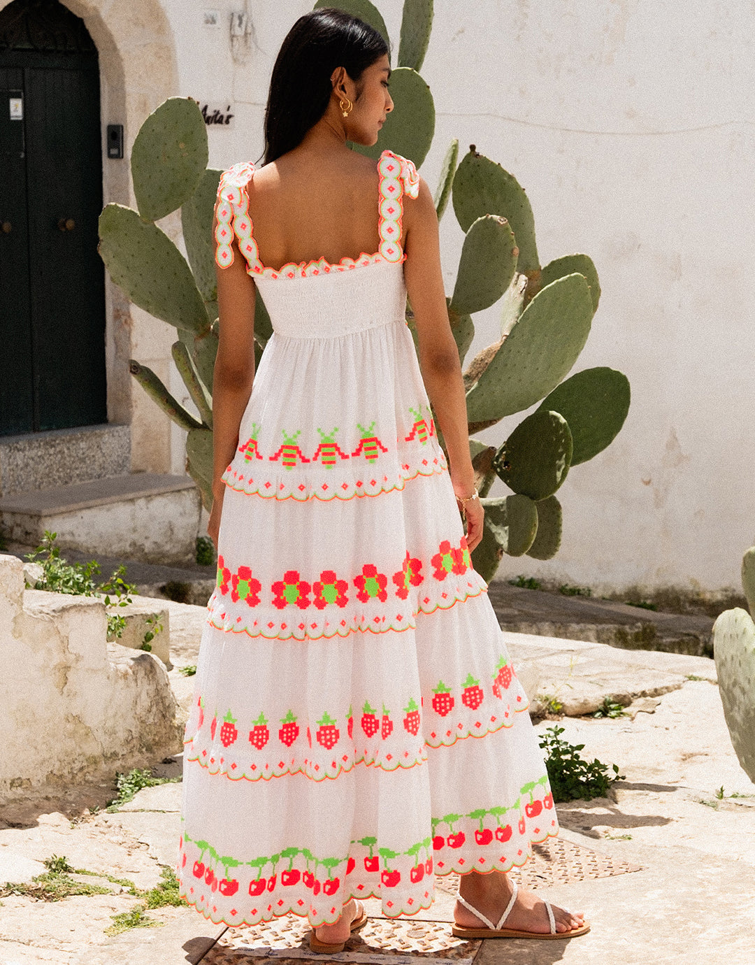 Athens Dress - Neon Fruit Embroidery - Simply Beach UK