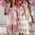 Pink City Prints Martina Dress - Schiffly Folk Buta - Simply Beach UK