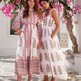 Pink City Prints Martina Dress - Schiffly Folk Buta - Simply Beach UK