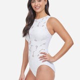 Profile Late Bloomer High Neck Swimsuit - White - Simply Beach UK