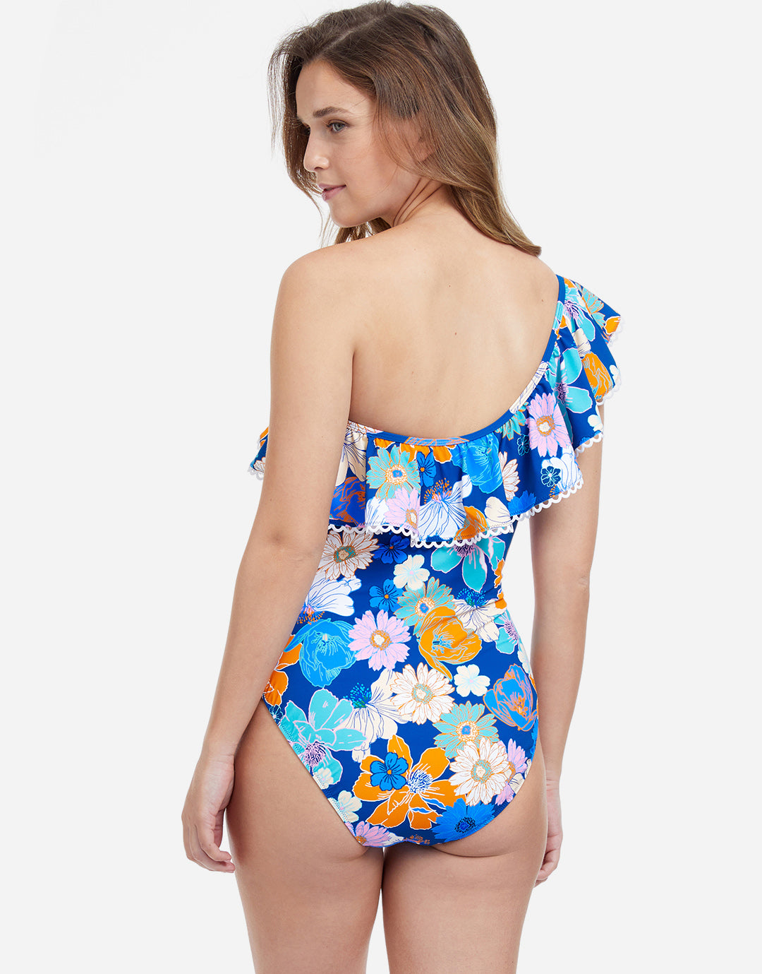 Rising Sun One Shoulder Swimsuit - Blue - Simply Beach UK