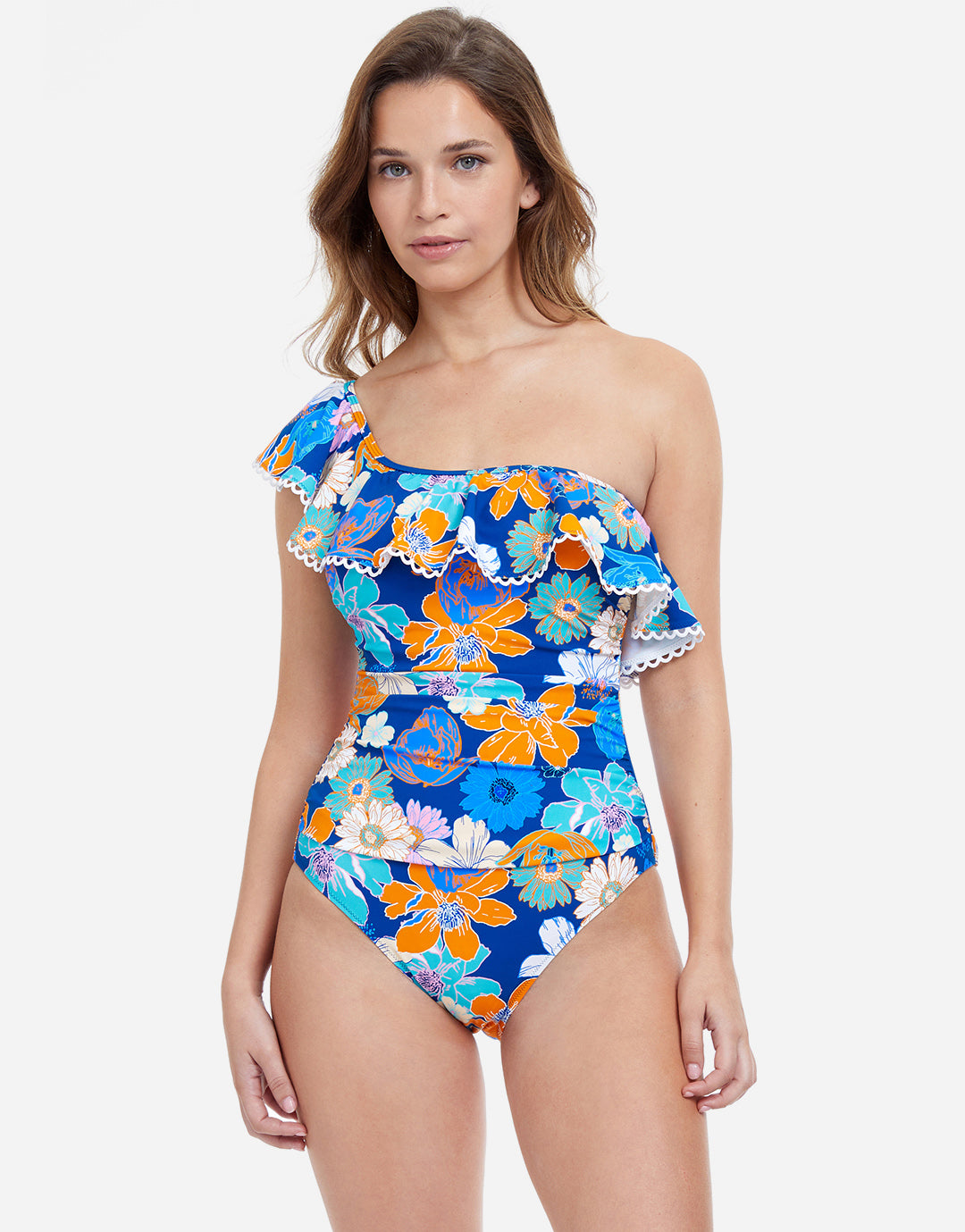 Rising Sun One Shoulder Swimsuit - Blue - Simply Beach UK