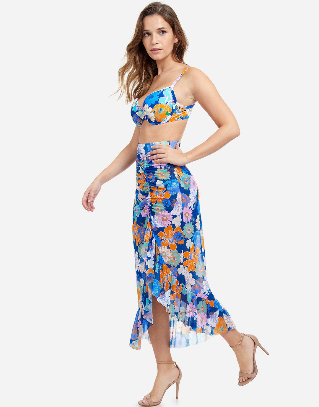 Rising Sun Ruffle Skirt - Blue - Simply Beach UK