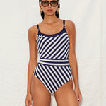 Nuria Ferrer Elora High Front Swimsuit - Navy/White - Simply Beach UK