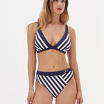 Nuria Ferrer Elora Maxi Bikini Pant - Navy White - Simply Beach UK