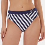 Nuria Ferrer Elora Maxi Bikini Pant - Navy White - Simply Beach UK