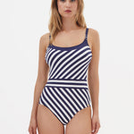 Nuria Ferrer Elora High Front Swimsuit - Navy/White - Simply Beach UK