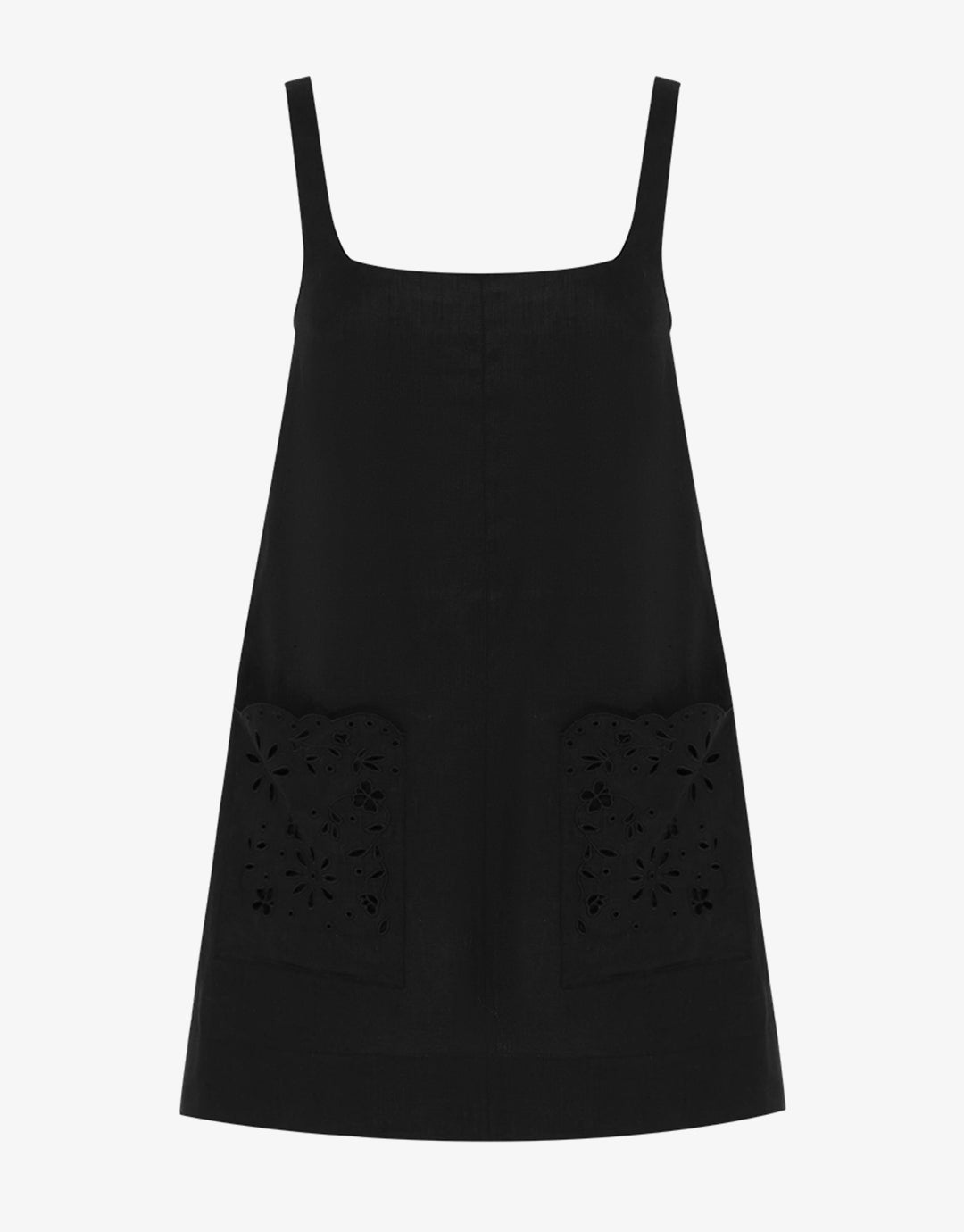 Ebony Embroidered Shift Mini Dress - Black Ebony Embroidered Shift Mini Dress - Black