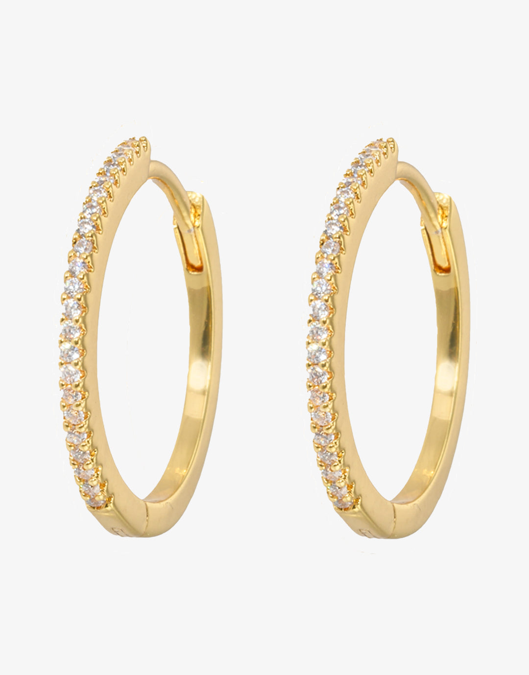 White Slim Hoop Earrings - Large - Simply Beach UK