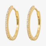 White Slim Hoop Earrings - Large - Simply Beach UK