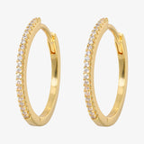 White Slim Hoop Earrings - Large - Simply Beach UK