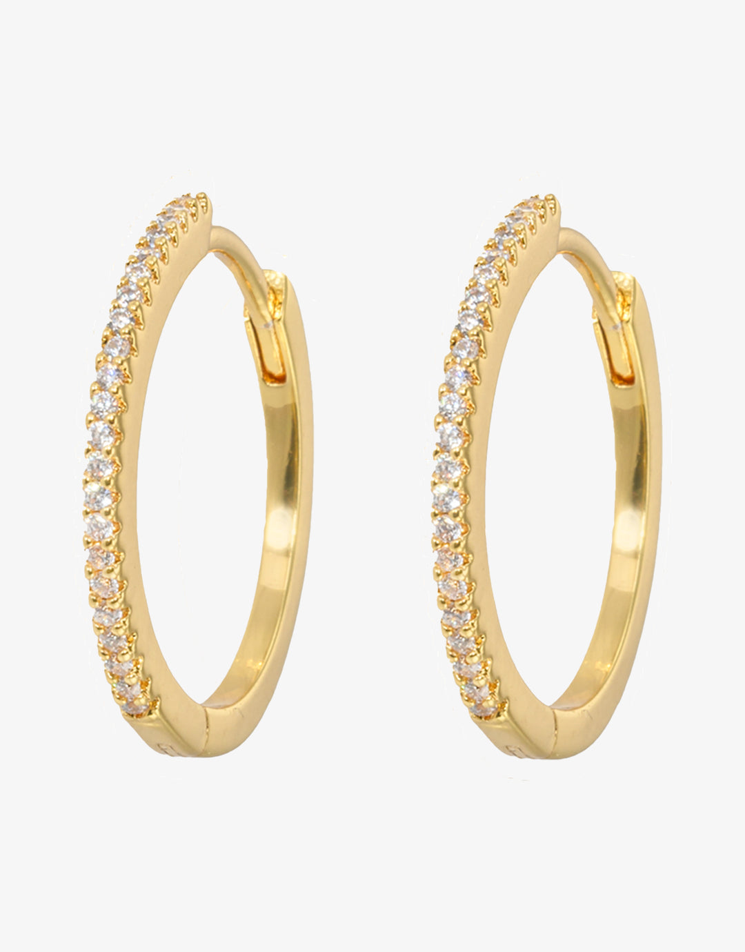 White Slim Hoop Earrings - Large - Simply Beach UK