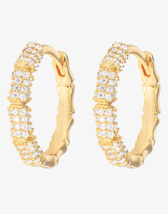 Emilia Gold Bamboo Hoops - Medium - Simply Beach UK