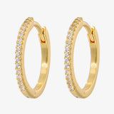 Emilia White Slim Hoop Earrings - Medium - Simply Beach UK