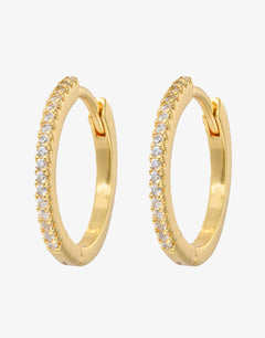 Emilia White Slim Hoop Earrings - Medium - Simply Beach UK