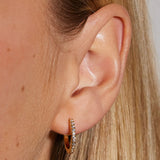 White Hoop Earrings - Medium - Simply Beach UK