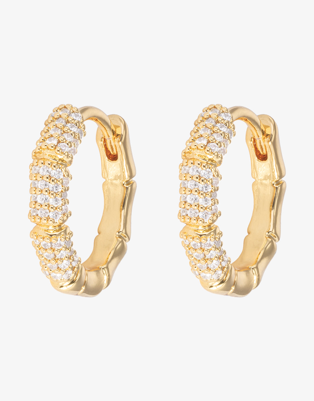 Gold Bamboo Hoop Earrings - Small - Simply Beach UK