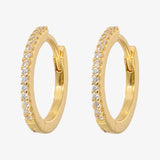Emilia White Slim Hoop Earrings - Small - Simply Beach UK