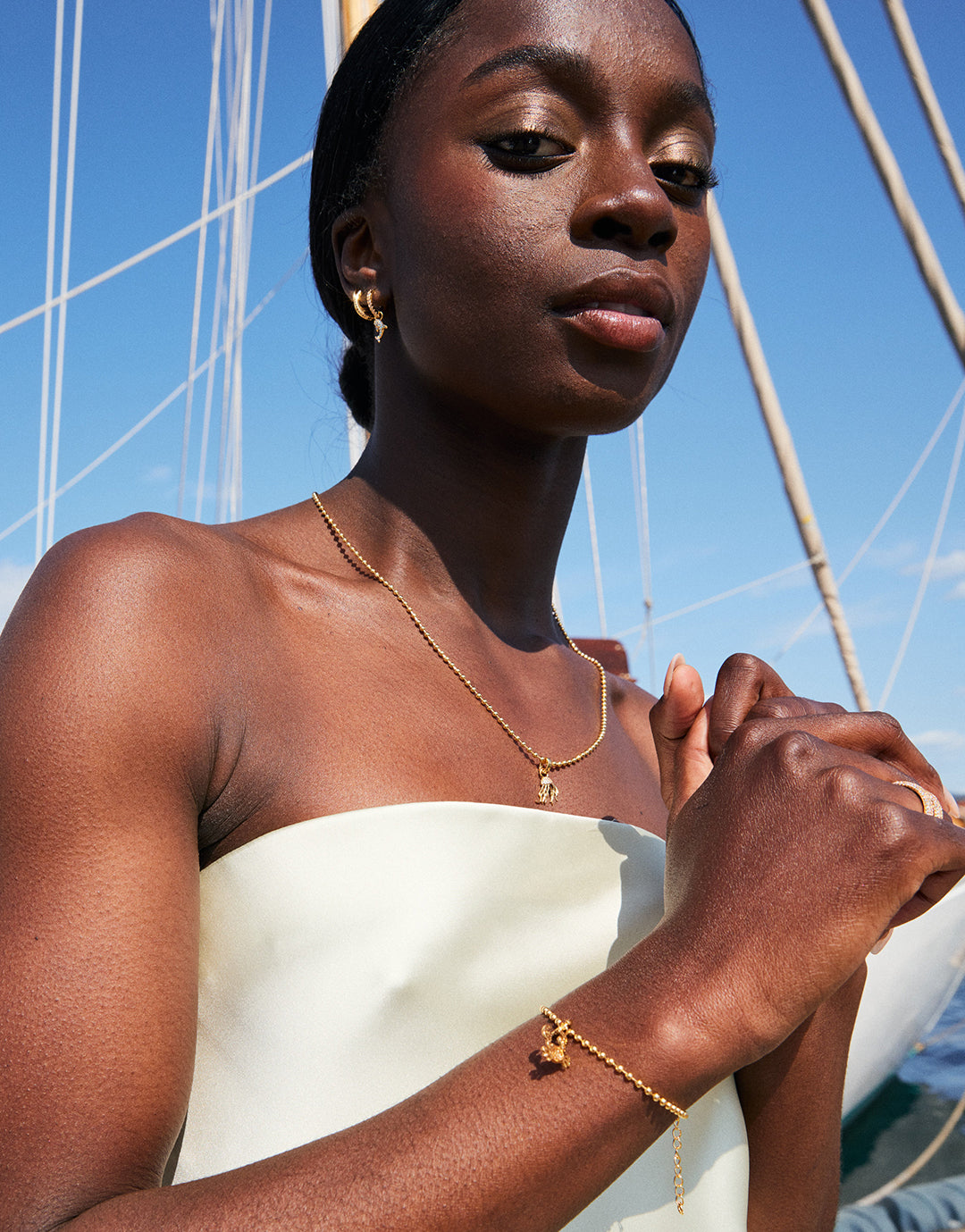 Gold Bullet Necklace - 55-60cm - Simply Beach UK