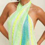 Fringed Crossover Dress - Neon Yellow - Simply Beach UK