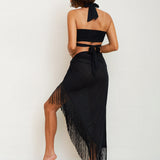 Fringed Sarong Skirt - Black - Simply Beach UK