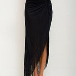 Fringed Sarong Skirt - Black - Simply Beach UK