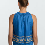Selene Sleeveless Top - Blue Raf and Gold