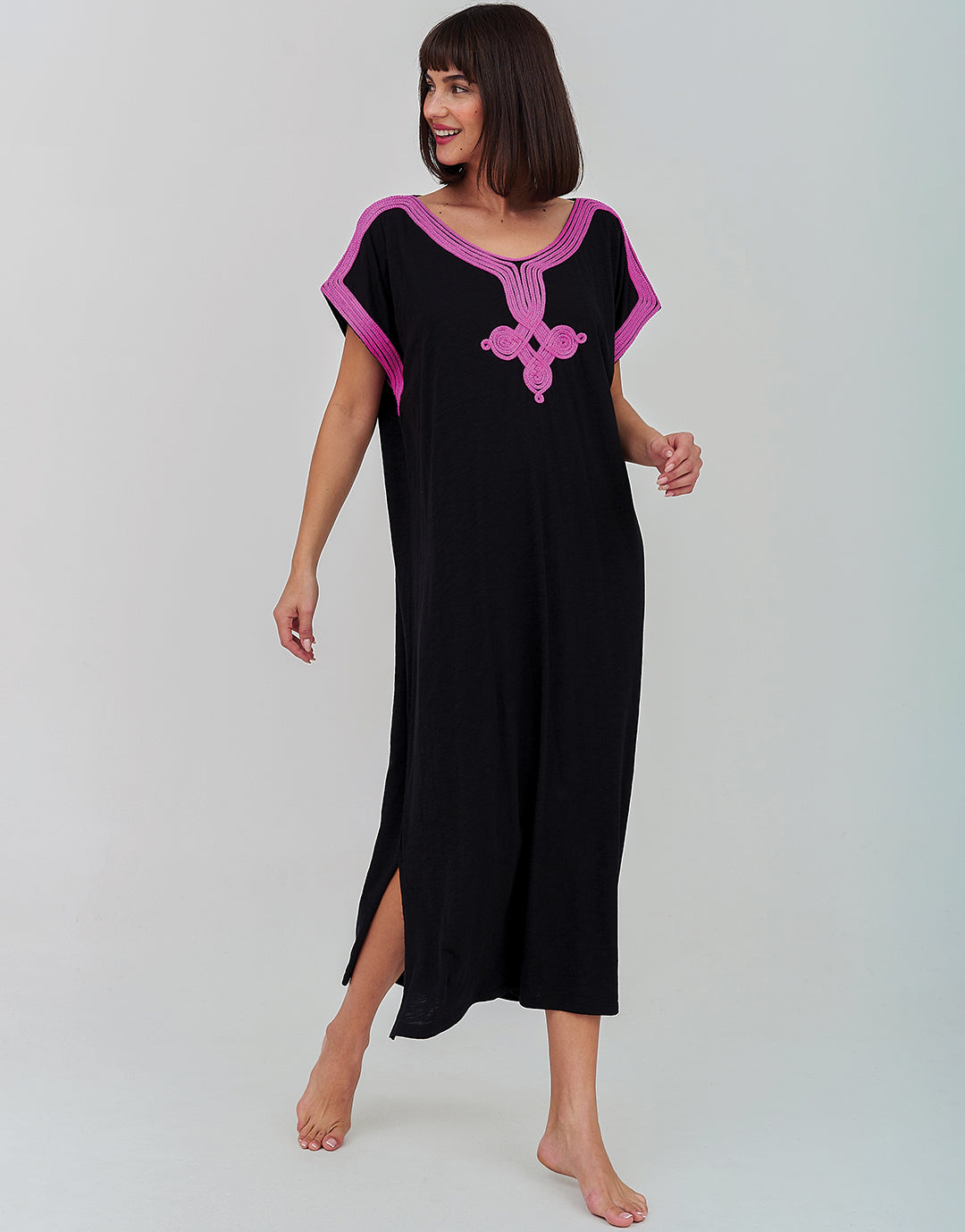 Gaia Beach Kaftan - Black - Simply Beach UK