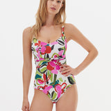 Nuria Ferrer Hana Shaped Neck Swimsuit - Multi - Simply Beach UK