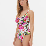 Nuria Ferrer Hana Shaped Neck Swimsuit - Multi - Simply Beach UK