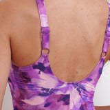 Ava Longer Length Swimsuit - Purple Posy
