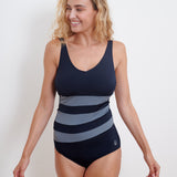 Iris Longer Length Swimsuit - Midnight and Steel