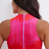 Sleek Longer Length Swimsuit - Miami Sunset