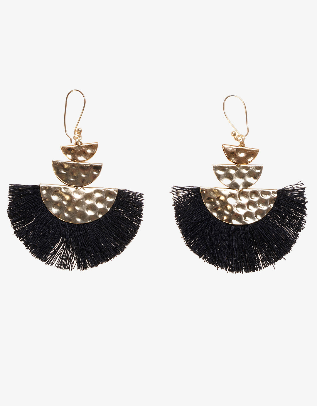Fan Earrings - Black - Simply Beach UK