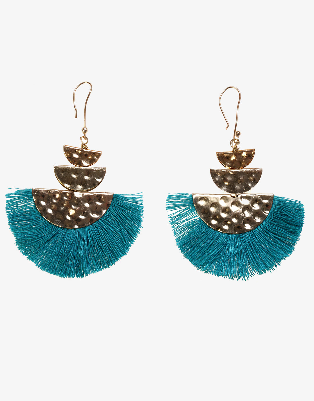 Fan Earrings - Teal - Simply Beach UK